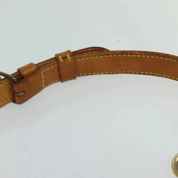 LOUIS VUITTON Adjustable Shoulder Strap Leather 32.7""-39.8"" Beige Auth 105378